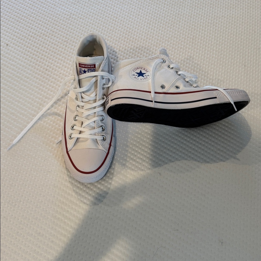 Converse White and Red High-Tops